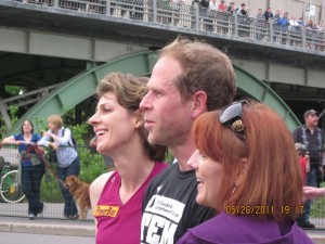 Tania, me and Aleks - immediately after I crossed the finish line. Photo by Sheena Denscombe