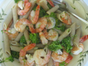 Broccoli and shrimp pasta