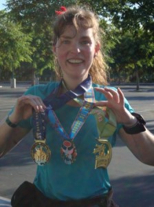 And finally...look at all the bling! I didn't even have the 10K medal with me...