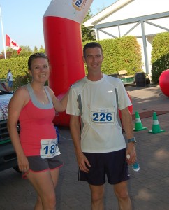 My brother and I, enjoying a race 10+ years after our first marathon