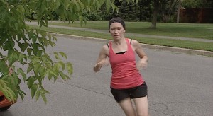 Erin Blaskie running in her Kanata neighbourhood (photo courtesy CTV news)