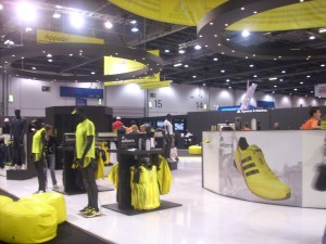 The Adidas area at the start