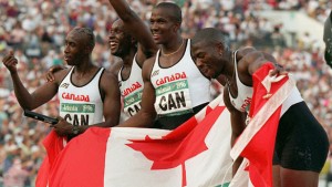 Esmie, Surin, Bailey and Gilbert 4x100m Gold