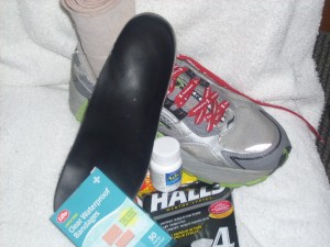 A runners first aid kit.  Sometimes you need the help of an expert.